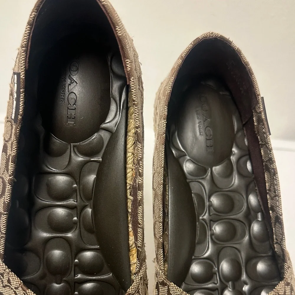 Coach signature jacquard espadrille flats. Brown Espadrille, Soft padded in sole - Picture 9 of 10